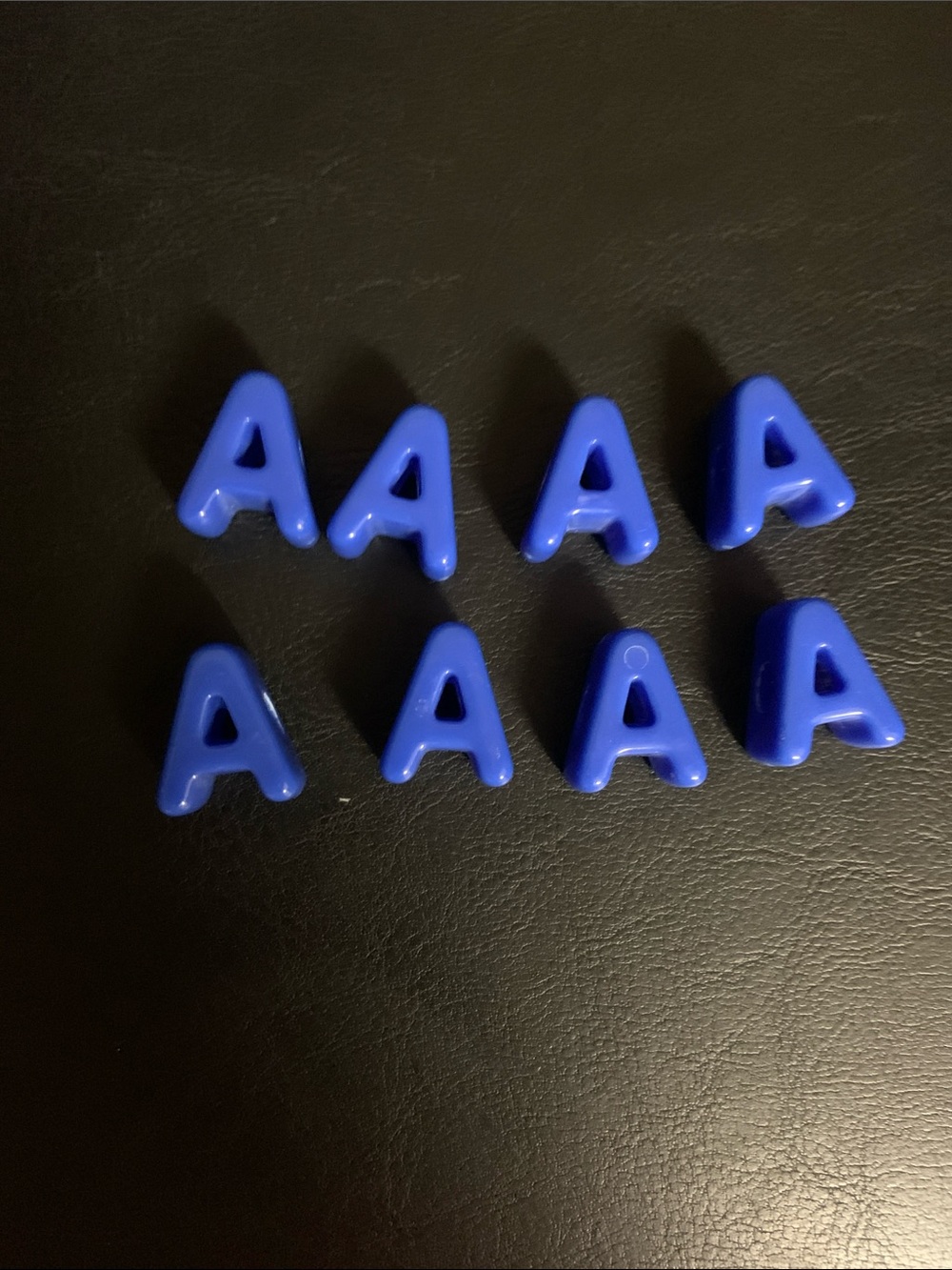 Blue Letter A Alphabet Beads Set of 8